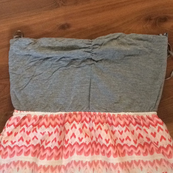 Roxy Strapless Beach Cover-up Pink/Gray Size Jr Medium - Picture 2 of 5